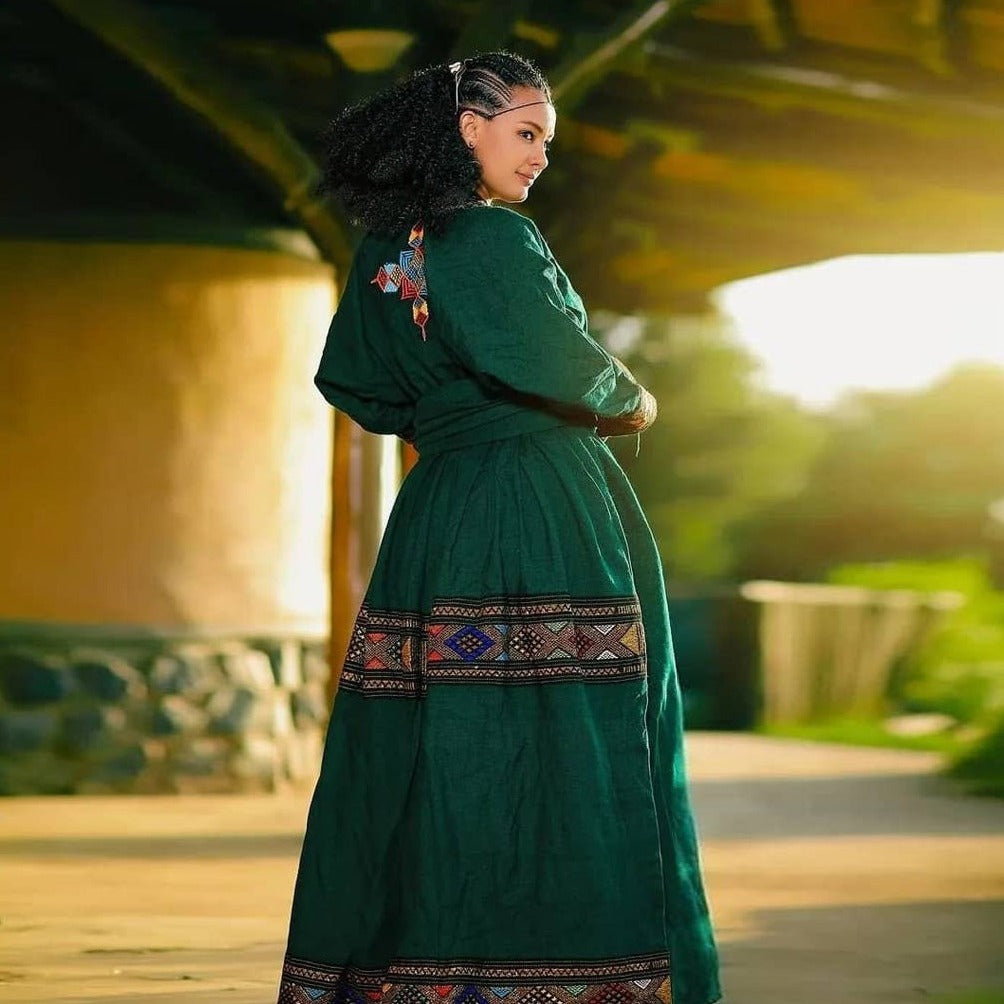 green raya habesha dress