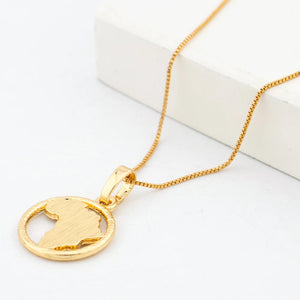 African  Map Jewelry Set Classic Gold Color
