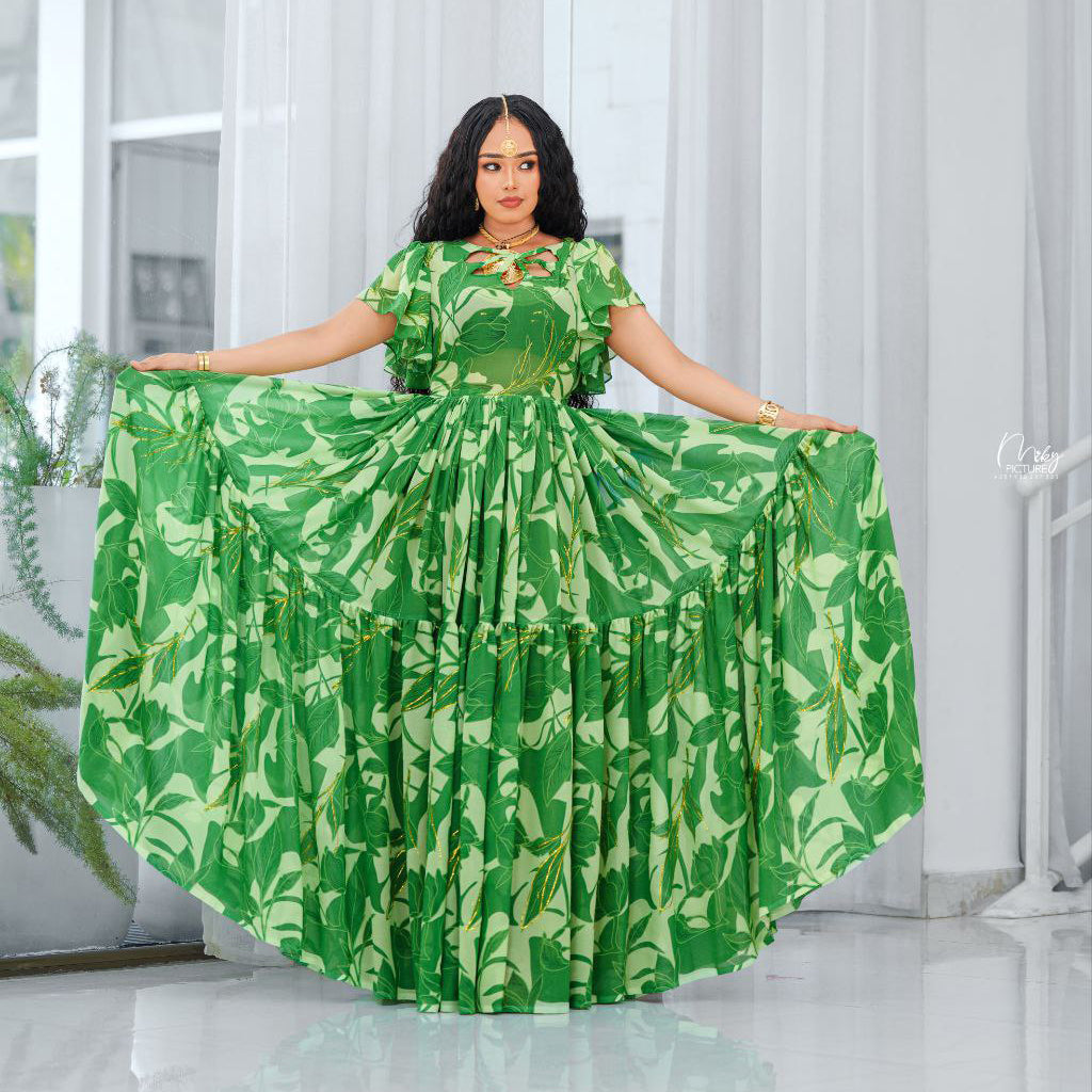 Ethiopian Habesha Chiffon Dress