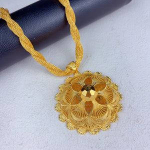 Luxurious Habesha  Gold Plated Floral Jewelry Set