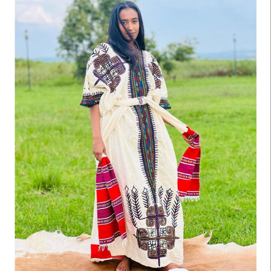 Zengina Ethiopian  Traditonal Dress3