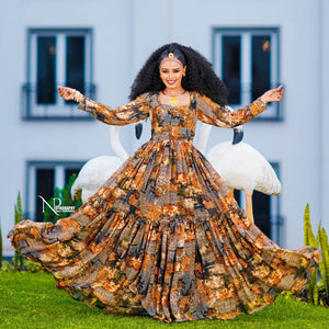 ethiopian chiffon dress 2024 Samia Ethiopian Chiffon Dress