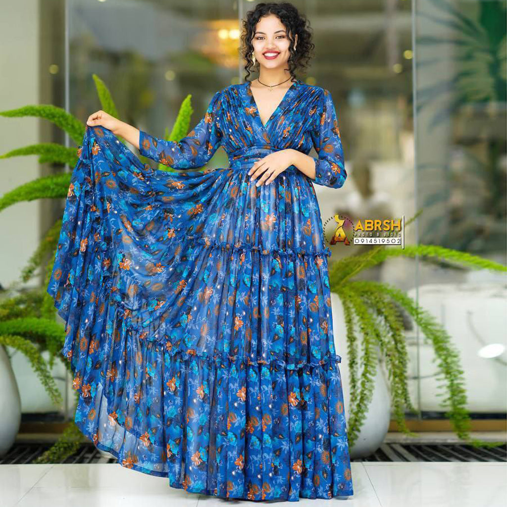 ethiopian chiffon dress Nova Ethiopian Chiffon Dress