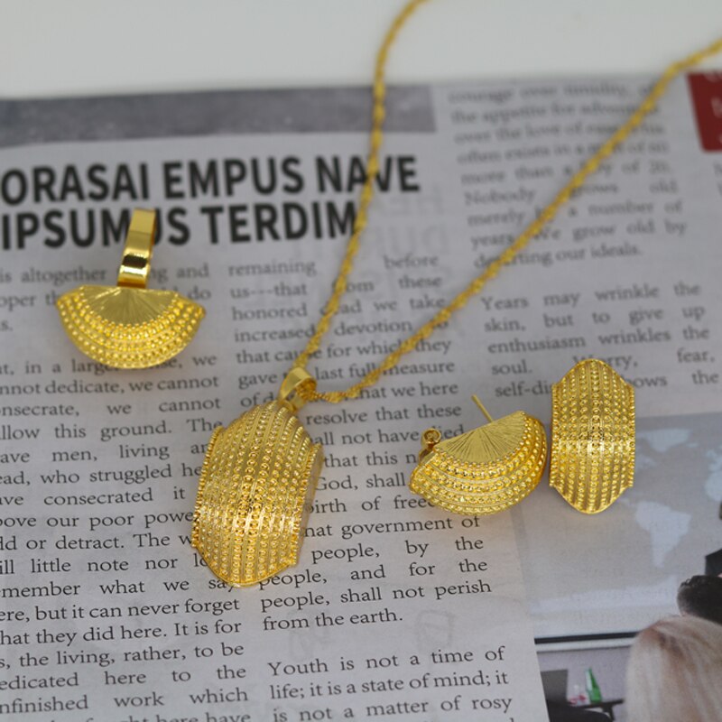 Gold Habesha jewelry sets - Ethiopian Traditional Dress