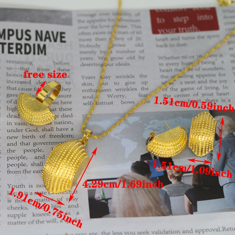 Gold Habesha jewelry sets - Ethiopian Traditional Dress