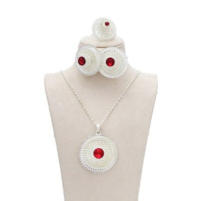 2022 Habesha Silver Plated Jewelry Set - Ethiopian Traditional Dress