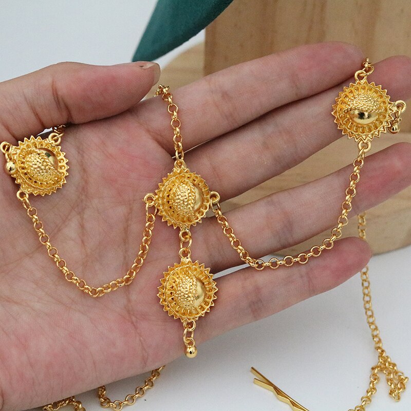 6 PCS Dubai 24K Gold Jewelry Set - Ethiopian Traditional Dress
