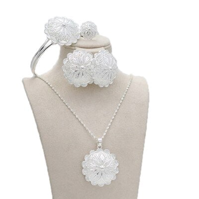 2022 Habesha Silver Plated Jewelry Set - Ethiopian Traditional Dress