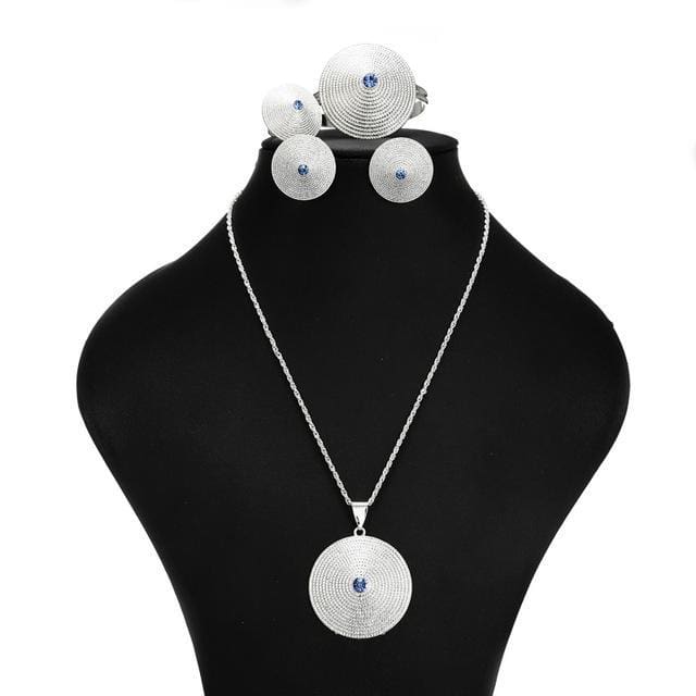 African Jewelry Sets Blue Stone - Ethiopian Traditional Dress