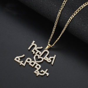 Custom Amharic Iced Out Name Necklace - Ethiopian Traditional Dress