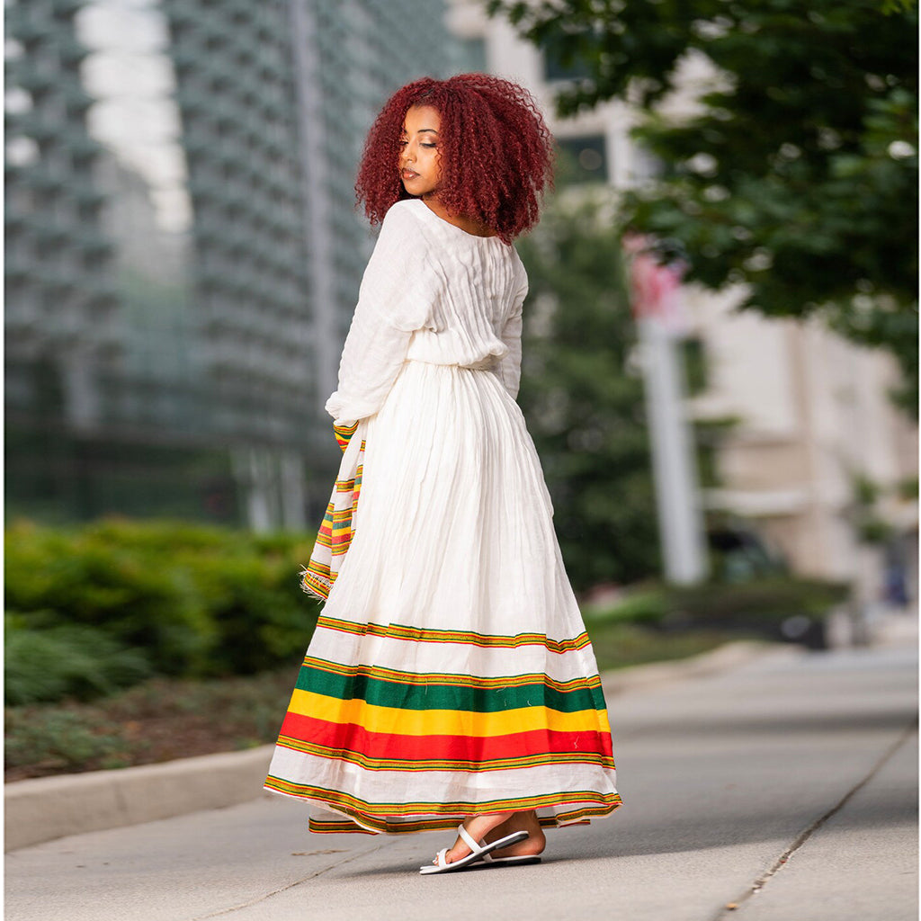 Ethiopian traditional dress - Ethiopian flag