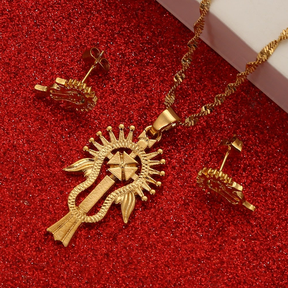 Habesha Gold Color Jewelry Sets - Ethiopian Traditional Dress