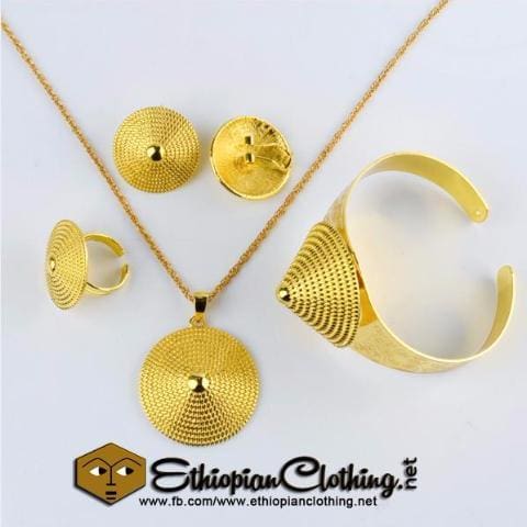 Trendy Bridal Habesha Wedding Jewelry Set - Ethiopian Traditional Dress